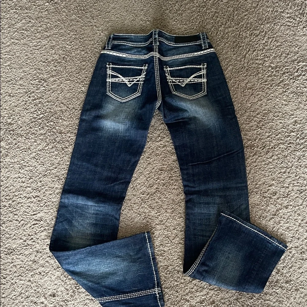 Rock & Roll Cowgirl Dark Blue Bootcut Jeans, BRAND NEW - Picture 1 of 3